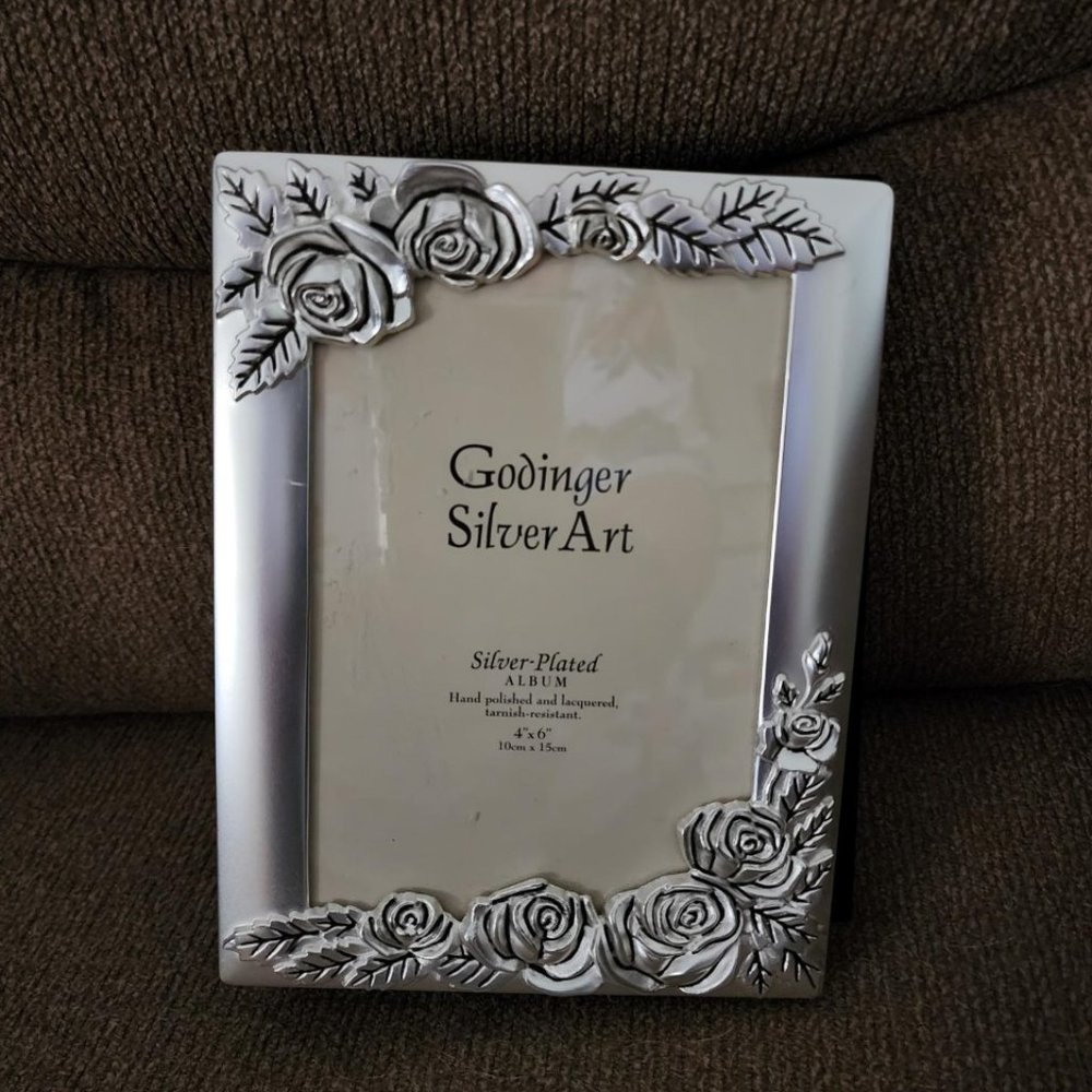 Silver Plated Rose Design Photo Album